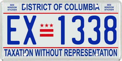 DC license plate EX1338