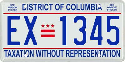 DC license plate EX1345