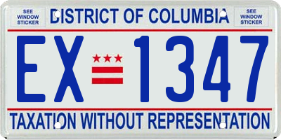 DC license plate EX1347