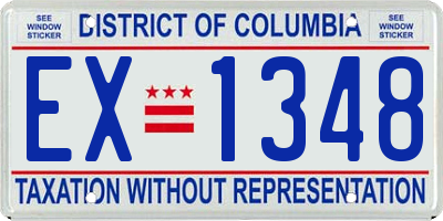 DC license plate EX1348