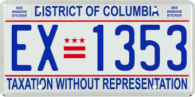 DC license plate EX1353