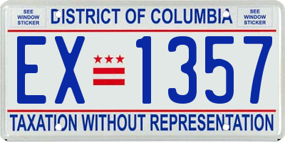 DC license plate EX1357