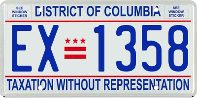 DC license plate EX1358