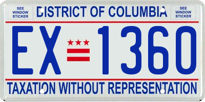 DC license plate EX1360