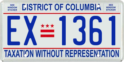 DC license plate EX1361