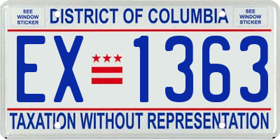 DC license plate EX1363