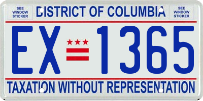 DC license plate EX1365