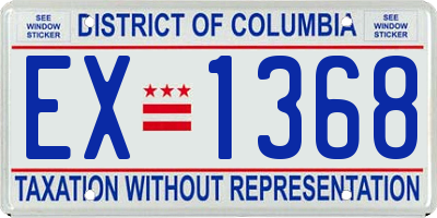 DC license plate EX1368