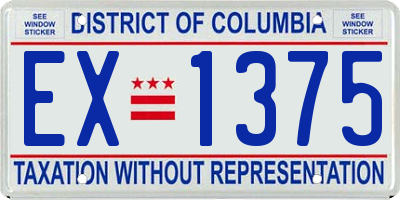 DC license plate EX1375