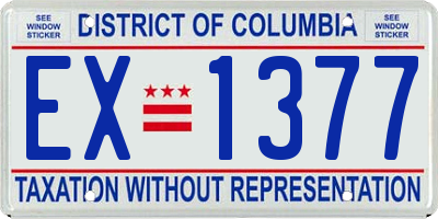 DC license plate EX1377