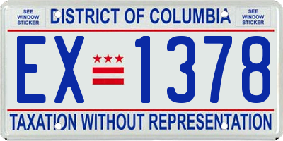 DC license plate EX1378