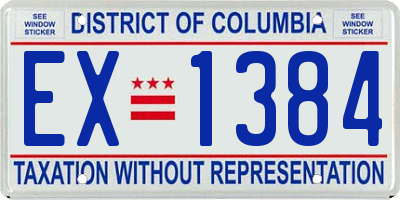 DC license plate EX1384
