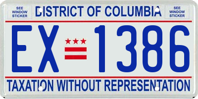 DC license plate EX1386