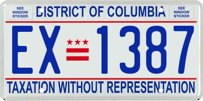 DC license plate EX1387