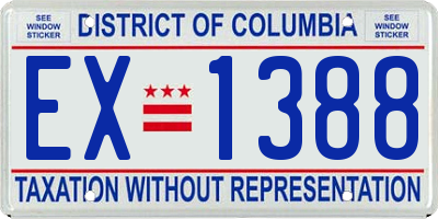 DC license plate EX1388