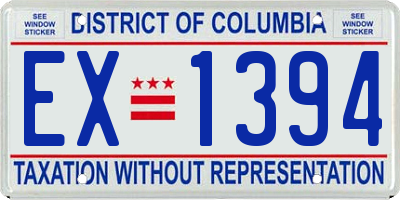 DC license plate EX1394