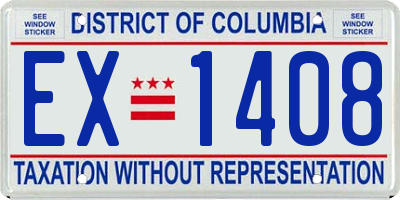 DC license plate EX1408
