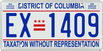 DC license plate EX1409