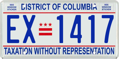 DC license plate EX1417