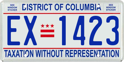 DC license plate EX1423