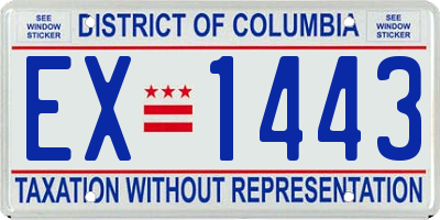 DC license plate EX1443