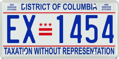 DC license plate EX1454
