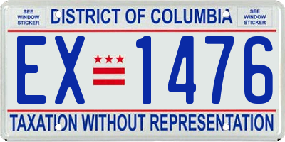 DC license plate EX1476