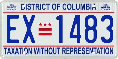 DC license plate EX1483