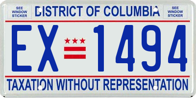 DC license plate EX1494