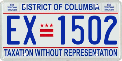 DC license plate EX1502