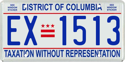 DC license plate EX1513