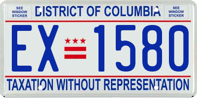 DC license plate EX1580