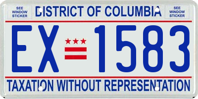 DC license plate EX1583