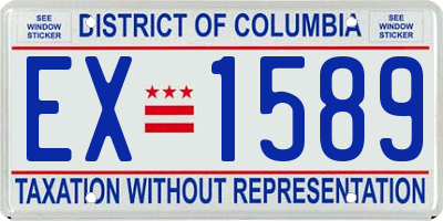 DC license plate EX1589
