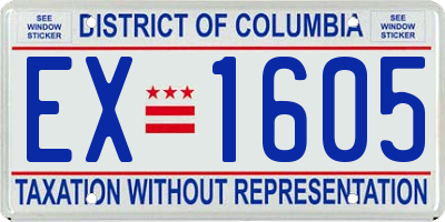 DC license plate EX1605