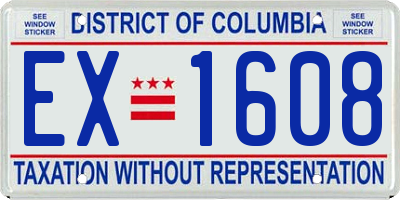 DC license plate EX1608