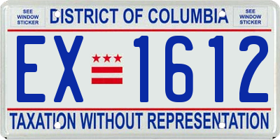 DC license plate EX1612