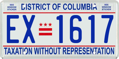 DC license plate EX1617