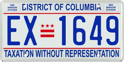 DC license plate EX1649