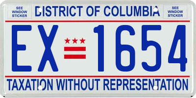 DC license plate EX1654