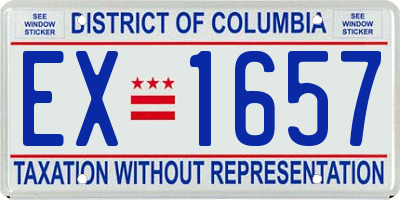 DC license plate EX1657