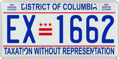 DC license plate EX1662