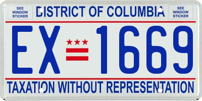 DC license plate EX1669