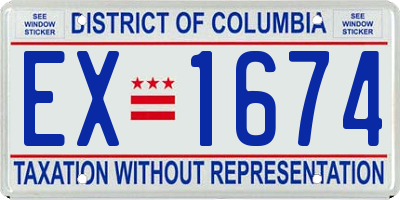DC license plate EX1674