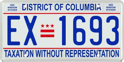 DC license plate EX1693