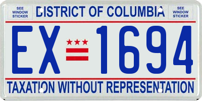 DC license plate EX1694