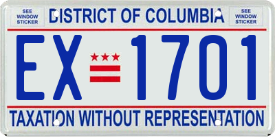 DC license plate EX1701