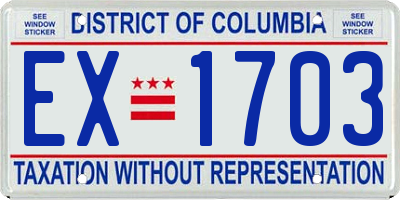 DC license plate EX1703