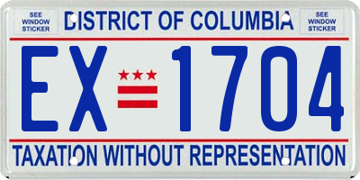 DC license plate EX1704