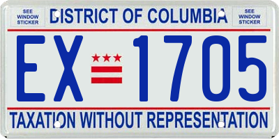 DC license plate EX1705